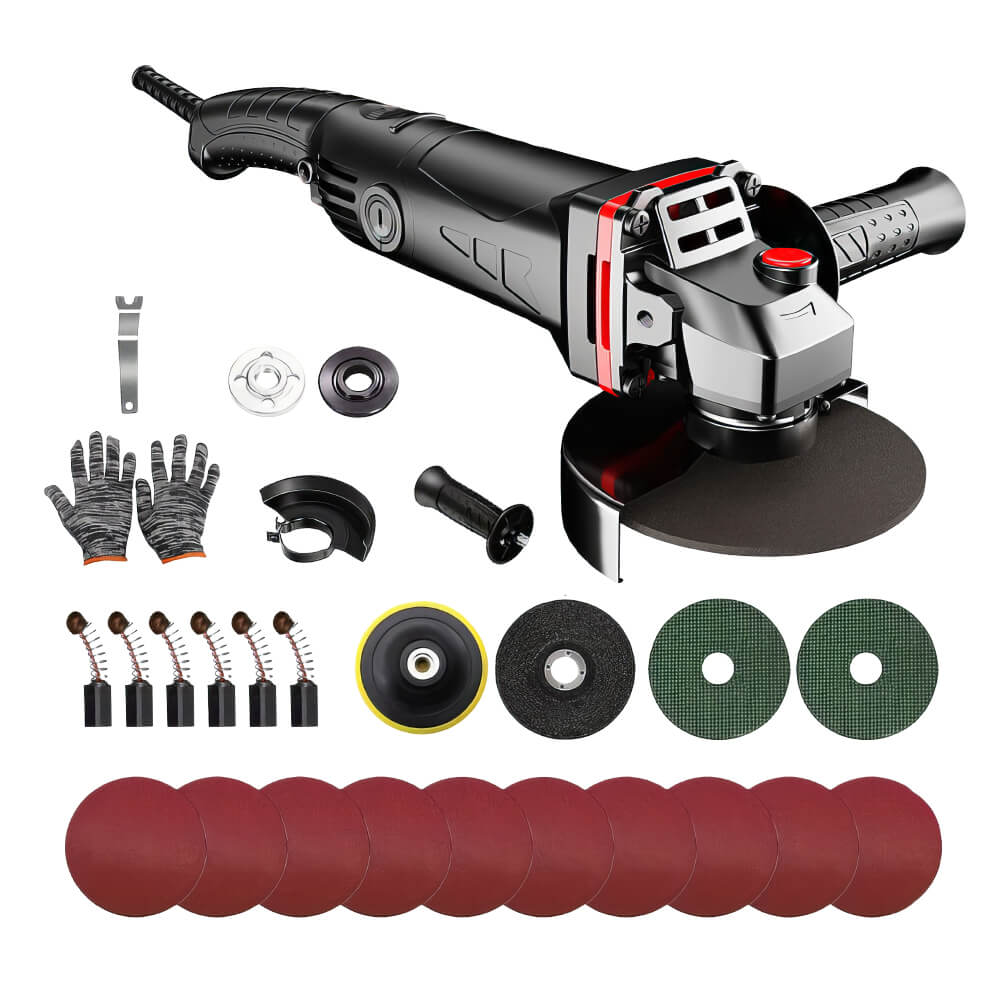 Compact Angle Grinder — Adjustable Speed & Safety Lock